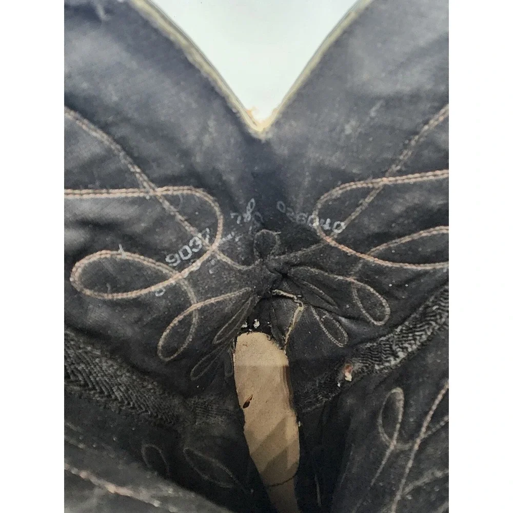 Vintage Brown Leather Cowboy Boots Western Boots Decorative‎ Stitching